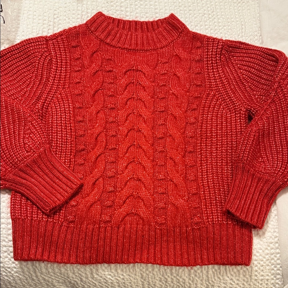 a new day Women's Red Cable Knit Sweater